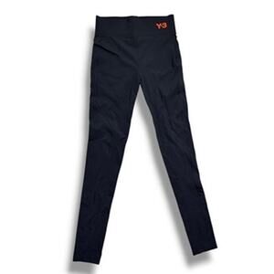 Y-3 Yohji Yamamoto Adidas Black Leggings High Rise Zip Waist Pants Sz M